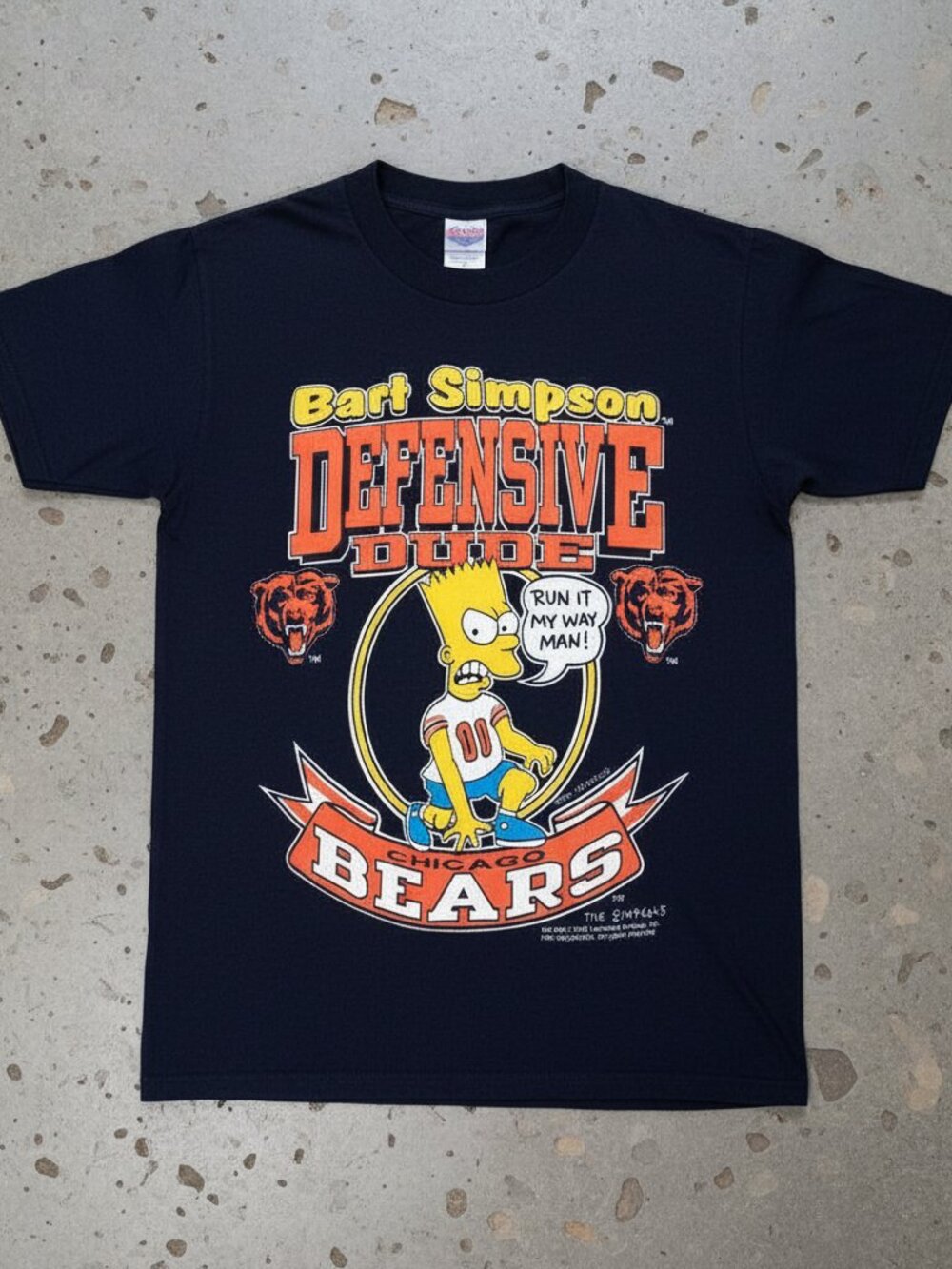 Bart Simpson Chicago Bears T-Shirt | Defensive Dude Graphic Tee | Simpsons Footb